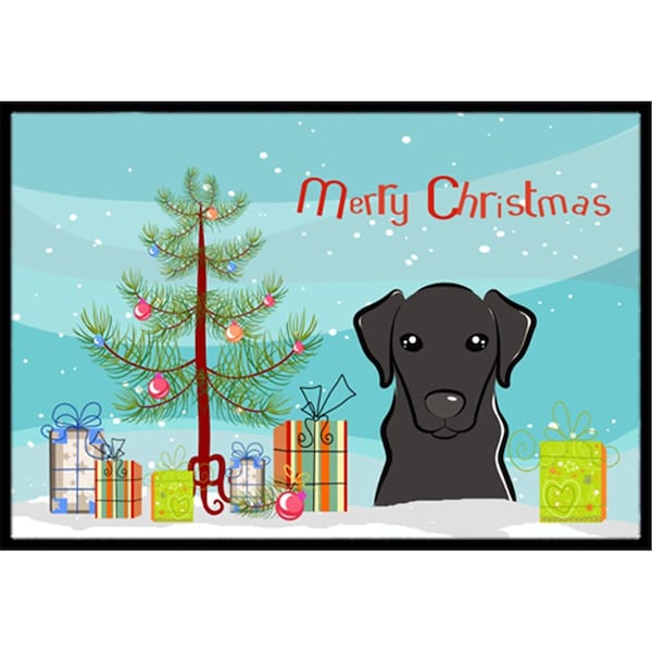 Carolines Treasures Christmas Tree and Black Labrador Indoor or Outdoor Mat- 18 x 27 BB1607MAT - main